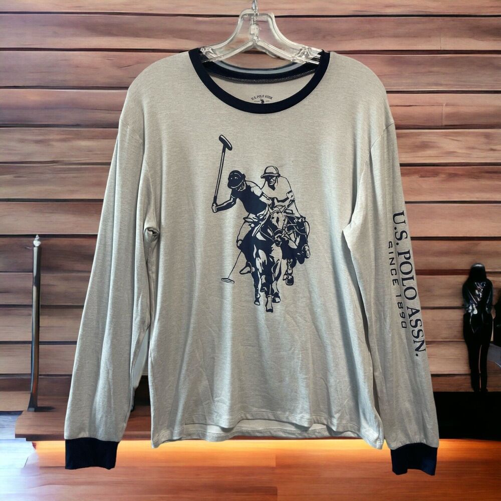 U.S. Polo Assn Beige Long Sleeve T-shirt Sleepwear Sz/18
